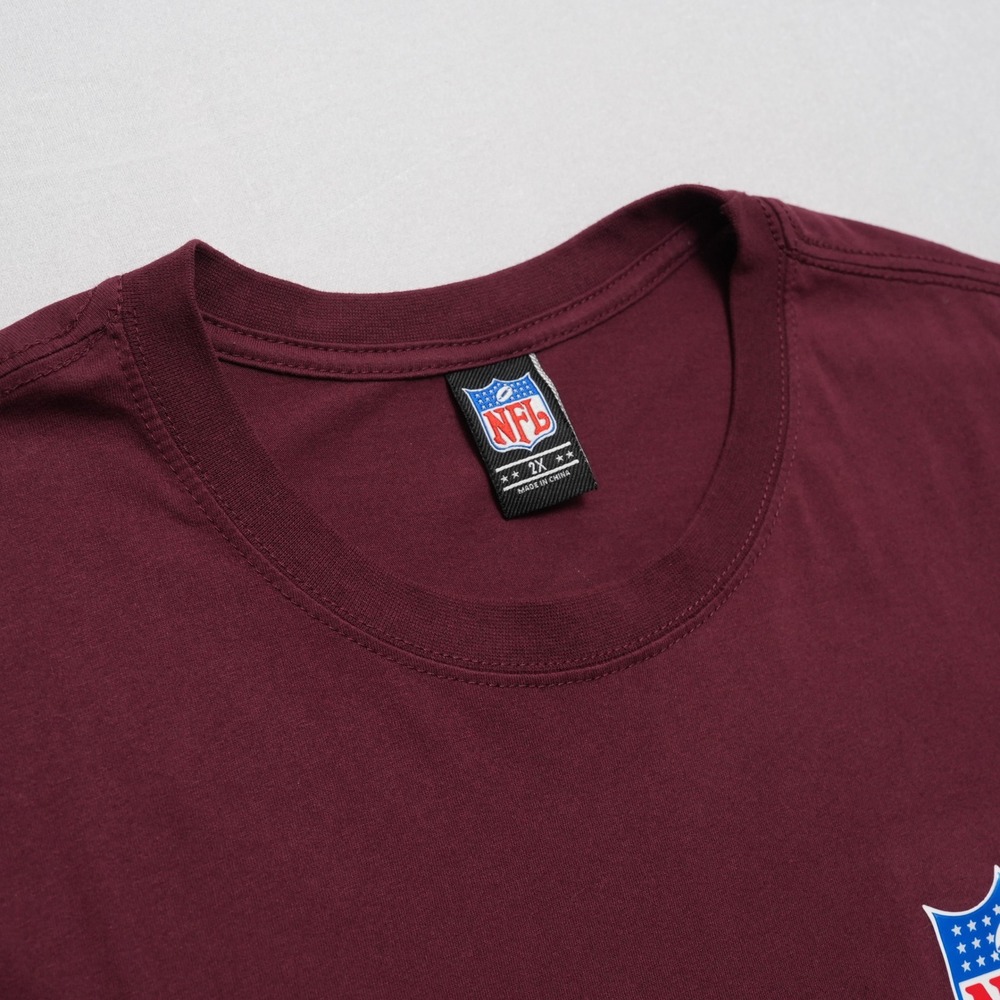 NFL Shield Logo Graphic Tee Mens 2XL Burgundy Football Gameday Shirt Big Tall - Picture 7 of 13